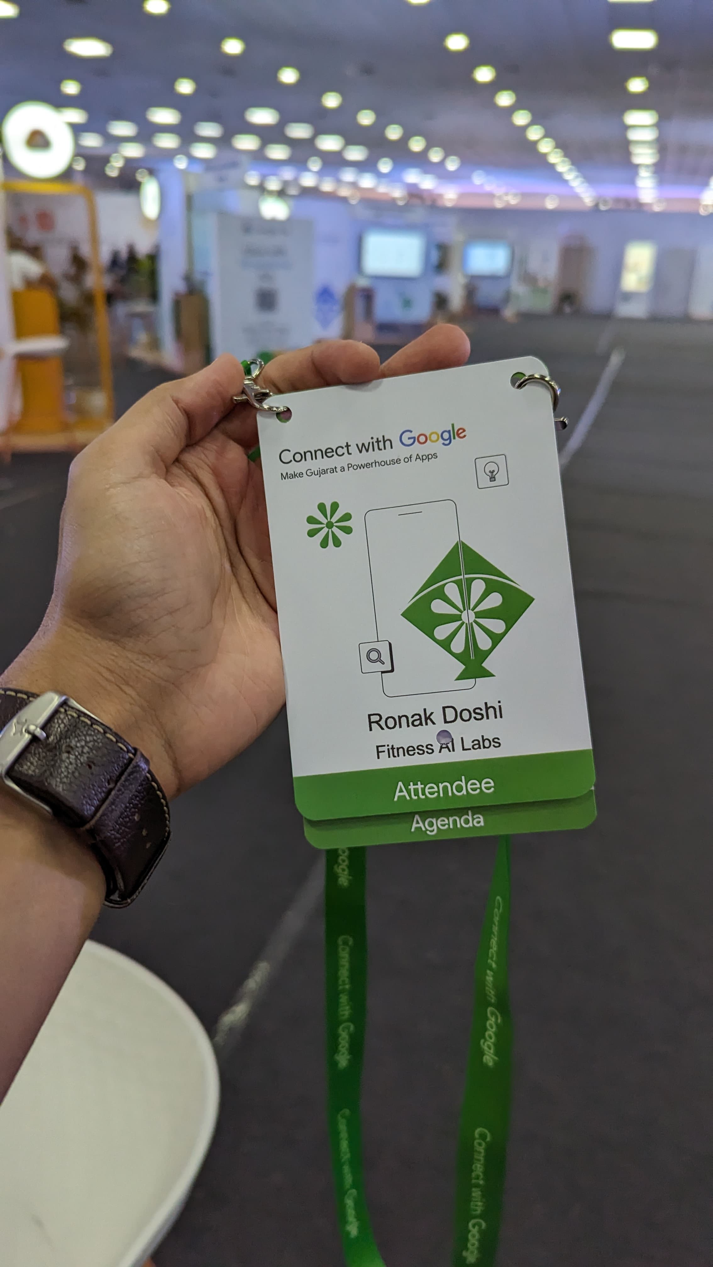 Connect with Google attendee badge reading “Ronak Doshi, Fitness AI Labs”.